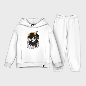 Детский костюм хлопок Oversize с принтом Гангстер Панда в Тюмени,  |  | Тематика изображения на принте: автомат | банда | гангстер | мафия | панда | панды | преступник | томпсон