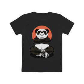 Детская футболка хлопок с принтом Злая панда в Тюмени, 100% хлопок | круглый вырез горловины, полуприлегающий силуэт, длина до линии бедер | Тематика изображения на принте: 