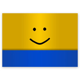 Поздравительная открытка с принтом ROBLOX NOOB Face в Тюмени, 100% бумага | плотность бумаги 280 г/м2, матовая, на обратной стороне линовка и место для марки
 | Тематика изображения на принте: lego | logo | meme | memes | minecraft | oof | quest | roblocks | roblockx | roblox | studio | блок | блоки | голова | игра | игры | квест | лего | лицо | лого | логотип | майнкрафт | мем | мемы | онлайн | роблокс | студия