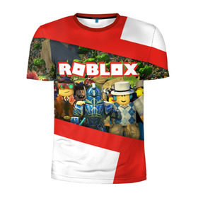 Мужская футболка 3D спортивная с принтом ROBLOX в Тюмени, 100% полиэстер с улучшенными характеристиками | приталенный силуэт, круглая горловина, широкие плечи, сужается к линии бедра | lego | logo | meme | memes | minecraft | oof | quest | roblocks | roblockx | roblox | studio | блок | блоки | голова | игра | игры | квест | лего | лицо | лого | логотип | майнкрафт | мем | мемы | онлайн | роблокс | студия