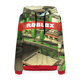 Женская толстовка 3D с принтом ROBLOX City в Тюмени, 100% полиэстер  | двухслойный капюшон со шнурком для регулировки, мягкие манжеты на рукавах и по низу толстовки, спереди карман-кенгуру с мягким внутренним слоем. | lego | logo | meme | memes | minecraft | oof | quest | roblocks | roblockx | roblox | studio | блок | блоки | голова | игра | игры | квест | лего | лицо | лого | логотип | майнкрафт | мем | мемы | онлайн | роблокс | студия