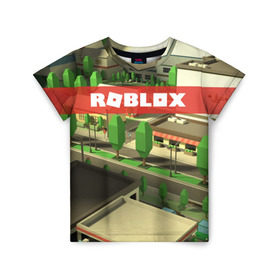 Детская футболка 3D с принтом ROBLOX City в Тюмени, 100% гипоаллергенный полиэфир | прямой крой, круглый вырез горловины, длина до линии бедер, чуть спущенное плечо, ткань немного тянется | lego | logo | meme | memes | minecraft | oof | quest | roblocks | roblockx | roblox | studio | блок | блоки | голова | игра | игры | квест | лего | лицо | лого | логотип | майнкрафт | мем | мемы | онлайн | роблокс | студия