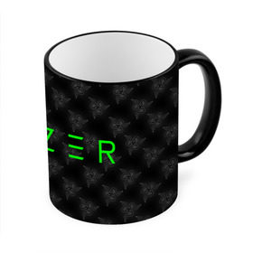 Кружка с принтом RAZER в Тюмени, керамика | ёмкость 330 мл | 101 | brand | company | gamer | green | logo | mamba | naga | player | razer | rzr | snake | бренд | железо | зеленый | змея | компания | лого | рейзер | софт