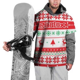 Накидка на куртку 3D с принтом Новогодний Roblox в Тюмени, 100% полиэстер |  | dynablocks | roblox | блоки | вселенная | герои | год | кубики | новый | роблокс | снег | снежинки | узор