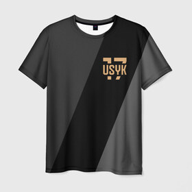 Мужская футболка 3D с принтом USYK 17 в Тюмени, 100% полиэфир | прямой крой, круглый вырез горловины, длина до линии бедер | 
