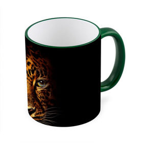 Кружка с принтом Ягуар в Тюмени, керамика | ёмкость 330 мл | гепард | кошка | леопард | охотник | тигр | хищник | ягуар