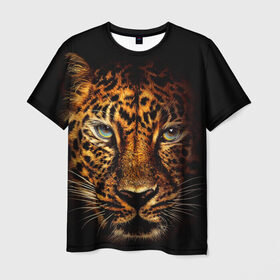 Мужская футболка 3D с принтом Ягуар в Тюмени, 100% полиэфир | прямой крой, круглый вырез горловины, длина до линии бедер | Тематика изображения на принте: гепард | кошка | леопард | охотник | тигр | хищник | ягуар