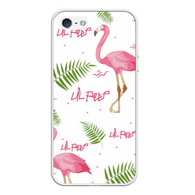Чехол для iPhone 5/5S матовый с принтом Lil Peep pink flamingo в Тюмени, Силикон | Область печати: задняя сторона чехла, без боковых панелей | benz truck | girls. pink | gustav hr | hip hop | lil | lil peep | peep | rap | лил | лилпип | листья | пальма | пальмы | пип | розовый | рэп | фламинго | хип хоп | эмо | эмо реп