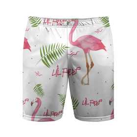 Мужские шорты 3D спортивные с принтом Lil Peep pink flamingo в Тюмени,  |  | benz truck | girls. pink | gustav hr | hip hop | lil | lil peep | peep | rap | лил | лилпип | листья | пальма | пальмы | пип | розовый | рэп | фламинго | хип хоп | эмо | эмо реп