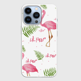 Чехол для iPhone 13 Pro с принтом Lil Peep pink flamingo в Тюмени,  |  | Тематика изображения на принте: benz truck | girls. pink | gustav hr | hip hop | lil | lil peep | peep | rap | лил | лилпип | листья | пальма | пальмы | пип | розовый | рэп | фламинго | хип хоп | эмо | эмо реп