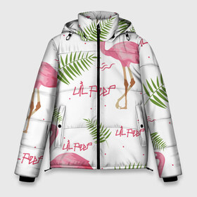 Мужская зимняя куртка 3D с принтом Lil Peep pink flamingo в Тюмени, верх — 100% полиэстер; подкладка — 100% полиэстер; утеплитель — 100% полиэстер | длина ниже бедра, свободный силуэт Оверсайз. Есть воротник-стойка, отстегивающийся капюшон и ветрозащитная планка. 

Боковые карманы с листочкой на кнопках и внутренний карман на молнии. | benz truck | girls. pink | gustav hr | hip hop | lil | lil peep | peep | rap | лил | лилпип | листья | пальма | пальмы | пип | розовый | рэп | фламинго | хип хоп | эмо | эмо реп