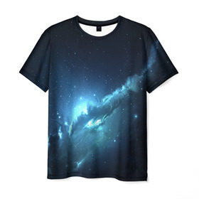 Мужская футболка 3D с принтом ATLANTIS NEBULA в Тюмени, 100% полиэфир | прямой крой, круглый вырез горловины, длина до линии бедер | galaxy | nebula | space | star | абстракция | вселенная | галактика | звезда | звезды | космический | планеты