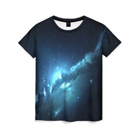Женская футболка 3D с принтом ATLANTIS NEBULA в Тюмени, 100% полиэфир ( синтетическое хлопкоподобное полотно) | прямой крой, круглый вырез горловины, длина до линии бедер | galaxy | nebula | space | star | абстракция | вселенная | галактика | звезда | звезды | космический | планеты