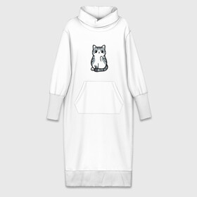 Платье удлиненное хлопок с принтом I Dont Give A Meow в Тюмени,  |  | дерзкий | дикий | кот | котенок | котик | котэ | кошечка | лапочка | милашка | милота | милый | мимими | мяу | полосатый