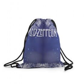 Рюкзак-мешок 3D с принтом Новогодний Led Zeppelin в Тюмени, 100% полиэстер | плотность ткани — 200 г/м2, размер — 35 х 45 см; лямки — толстые шнурки, застежка на шнуровке, без карманов и подкладки | 