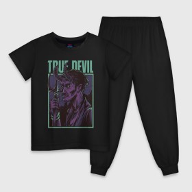 Детская пижама хлопок с принтом Дьявол в Тюмени, 100% хлопок |  брюки и футболка прямого кроя, без карманов, на брюках мягкая резинка на поясе и по низу штанин
 | ангел | дьявол | зомби | монстр | рога | ужас