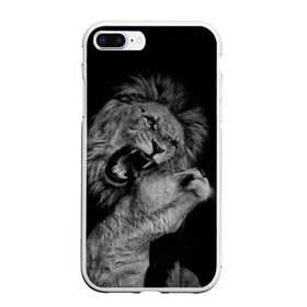 Чехол для iPhone 7Plus/8 Plus матовый с принтом Лев и львица в Тюмени, Силикон | Область печати: задняя сторона чехла, без боковых панелей | животные | кот | кошка | лев | львица | оскал | природа | рык | рычит | хищник