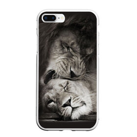 Чехол для iPhone 7Plus/8 Plus матовый с принтом Лев и львица в Тюмени, Силикон | Область печати: задняя сторона чехла, без боковых панелей | животные | кот | кошка | лев | львица | оскал | природа | рык | рычит | хищник