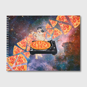 Альбом для рисования с принтом Кот Диджей в Тюмени, 100% бумага
 | матовая бумага, плотность 200 мг. | cat | cosmos | dj | fast | fastfood | food | meme | party | pizza | space | вечеринка | диджей | еда | космос | кошак | кошка | мем | пицца | фастфуд