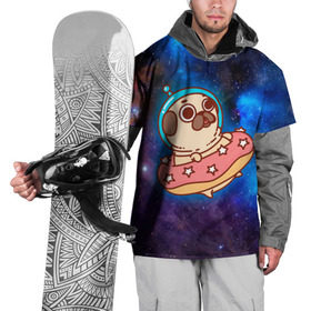 Накидка на куртку 3D с принтом Мопс Космонавт в Тюмени, 100% полиэстер |  | Тематика изображения на принте: cosmos | pug | space | космос | мопсик