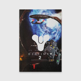 Обложка для паспорта матовая кожа с принтом DESTINY 2 в Тюмени, натуральная матовая кожа | размер 19,3 х 13,7 см; прозрачные пластиковые крепления | action | destiny | destiny 2 | fantasy | game | hunter | online | titan | traveller | warlock | игры | космос | шутер