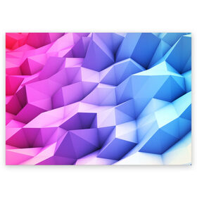 Поздравительная открытка с принтом Текстура в Тюмени, 100% бумага | плотность бумаги 280 г/м2, матовая, на обратной стороне линовка и место для марки
 | abstraction | geometry | polygon | абстракция | геометрия | грань | краски | кубик | кубики | линии | мозаика | полигоны | разноцветные | ребро | текстура | тени | узор