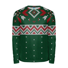 Мужской лонгслив 3D с принтом Ugly Sweater в Тюмени, 100% полиэстер | длинные рукава, круглый вырез горловины, полуприлегающий силуэт | Тематика изображения на принте: 