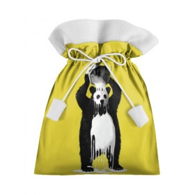Подарочный 3D мешок с принтом панда в Тюмени, 100% полиэстер | Размер: 29*39 см | арт | краска | медведь | панда