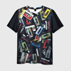 Мужская футболка 3D с принтом 90-е в Тюмени, 100% полиэфир | прямой крой, круглый вырез горловины, длина до линии бедер | music | детство | кассета | молодость | музыка | перестройка | ретро | ссср