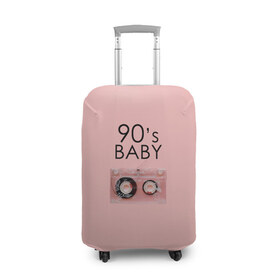Чехол для чемодана 3D с принтом 90-е в Тюмени, 86% полиэфир, 14% спандекс | двустороннее нанесение принта, прорези для ручек и колес | mtv | music | детство | дискотека | кассета | музыка | перестройка | ретро | ссср