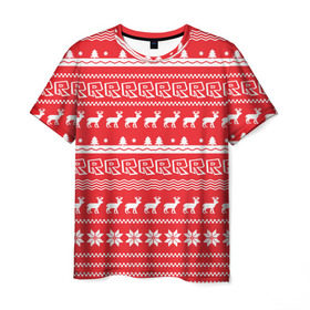 Мужская футболка 3D с принтом Новогодний Roblox в Тюмени, 100% полиэфир | прямой крой, круглый вырез горловины, длина до линии бедер | dynablocks | roblox | блоки | вселенная | герои | год | кубики | новый | роблокс | снег | снежинки | узор