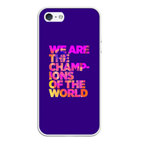 Чехол для iPhone 5/5S матовый с принтом Queen We Are The Champions в Тюмени, Силикон | Область печати: задняя сторона чехла, без боковых панелей | Тематика изображения на принте: bohemian | brian | freddie | may | mercury | queen | rhapsody | roger | taylor | богемная | богемская | брайан | джон | королева | меркьюри | мэй | рапсодия | роджер | тейлор | фредди