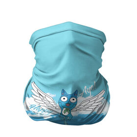 Бандана-труба 3D с принтом Happy Aye! (Fairy Tail) в Тюмени, 100% полиэстер, ткань с особыми свойствами — Activecool | плотность 150‒180 г/м2; хорошо тянется, но сохраняет форму | anime | blue | cat | fairy tail | happy | аниме | кот | кошка | синий | хвост феи | хэппи