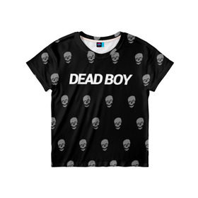 Детская футболка 3D с принтом Bones Deadboy в Тюмени, 100% гипоаллергенный полиэфир | прямой крой, круглый вырез горловины, длина до линии бедер, чуть спущенное плечо, ткань немного тянется | bones | boy | dead | deadboy | elmo | hdmi | hip | hop | kennedy | metal | rap | rapper | scream | sesh | seshollowaterboyz | skull | team | кеннеди | кости | костя | метал | рэп | рэпер | сеш | скрим | сэш | хип | хоп | череп | элмо