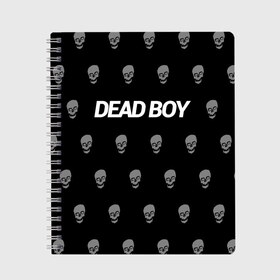 Тетрадь с принтом Bones Deadboy в Тюмени, 100% бумага | 48 листов, плотность листов — 60 г/м2, плотность картонной обложки — 250 г/м2. Листы скреплены сбоку удобной пружинной спиралью. Уголки страниц и обложки скругленные. Цвет линий — светло-серый
 | bones | boy | dead | deadboy | elmo | hdmi | hip | hop | kennedy | metal | rap | rapper | scream | sesh | seshollowaterboyz | skull | team | кеннеди | кости | костя | метал | рэп | рэпер | сеш | скрим | сэш | хип | хоп | череп | элмо