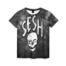 Женская футболка 3D с принтом SESH Team (Bones) в Тюмени, 100% полиэфир ( синтетическое хлопкоподобное полотно) | прямой крой, круглый вырез горловины, длина до линии бедер | bones | boy | dead | deadboy | elmo | hdmi | hip | hop | kennedy | metal | rap | rapper | scream | sesh | seshollowaterboyz | skull | team | кеннеди | кости | костя | метал | рэп | рэпер | сеш | скрим | сэш | хип | хоп | череп | элмо
