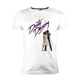 Мужская футболка премиум с принтом Dirty Dancing в Тюмени, 92% хлопок, 8% лайкра | приталенный силуэт, круглый вырез ворота, длина до линии бедра, короткий рукав | 80s | retro | retrowave | synthwave | грязныетанцы