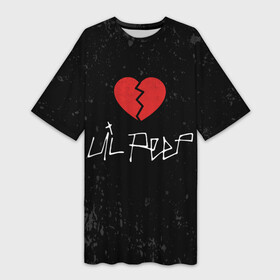 Платье-футболка 3D с принтом Lil Peep Broken Heart в Тюмени,  |  | broken | dead | heart | lil | lil peep | lilpeep | music | peep | pump | rap | rapper | red | rip | густав | красное | лил | лил пип | лилпип | мертв | память | пип | разбитое | рип | рэп | рэпер | сердечко | сердце | умер | эмо