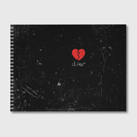 Альбом для рисования с принтом Lil Peep Broken Heart в Тюмени, 100% бумага
 | матовая бумага, плотность 200 мг. | Тематика изображения на принте: broken | dead | heart | lil | lil peep | lilpeep | music | peep | pump | rap | rapper | red | rip | густав | красное | лил | лил пип | лилпип | мертв | память | пип | разбитое | рип | рэп | рэпер | сердечко | сердце | умер | эмо