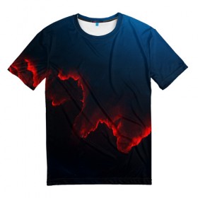 Мужская футболка 3D с принтом Космический закат в Тюмени, 100% полиэфир | прямой крой, круглый вырез горловины, длина до линии бедер | galaxy | nebula | space | star | абстракция | вселенная | галактика | звезда | звезды | космический | планеты