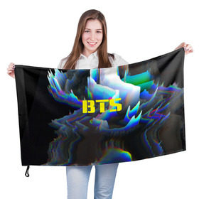 Флаг 3D с принтом BTS в Тюмени, 100% полиэстер | плотность ткани — 95 г/м2, размер — 67 х 109 см. Принт наносится с одной стороны | bangtan boys | music | бангтан бойс | бтс | корея | музыка | парни | поп музыка