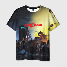 Мужская футболка 3D с принтом LEFT 4 DEAD в Тюмени, 100% полиэфир | прямой крой, круглый вырез горловины, длина до линии бедер | bill | coach | ellis | francis | left 4 dead | louis | nick | rochelle | zoey