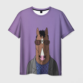 Мужская футболка 3D с принтом БоДжек в Тюмени, 100% полиэфир | прямой крой, круглый вырез горловины, длина до линии бедер | Тематика изображения на принте: bojack | horseman | боджек | конь | очки