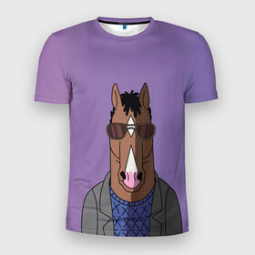 Мужская футболка 3D спортивная с принтом БоДжек в Тюмени, 100% полиэстер с улучшенными характеристиками | приталенный силуэт, круглая горловина, широкие плечи, сужается к линии бедра | Тематика изображения на принте: bojack | horseman | боджек | конь | очки