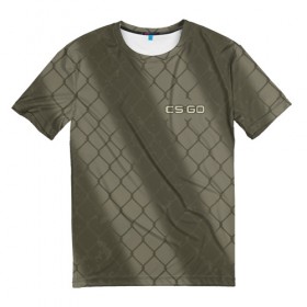 Мужская футболка 3D с принтом CS:GO - Safari Mesh в Тюмени, 100% полиэфир | прямой крой, круглый вырез горловины, длина до линии бедер | 