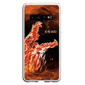 Чехол для Samsung Galaxy S10 с принтом CSGO - HOWL в Тюмени, Силикон | Область печати: задняя сторона чехла, без боковых панелей | Тематика изображения на принте: asiimov | beast | counter | counter strike | counterstrike | cs go | cs:go | csgo | fire | gentleman | global | howl | hyper | hyperbeast | offensive | strike | азимов | контер | контр | контра | контрстрайк | страйк | сы пщ