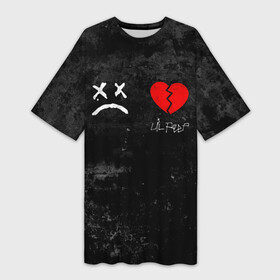 Платье-футболка 3D с принтом Lil Peep RIP в Тюмени,  |  | broken | dead | heart | lil | lil peep | lilpeep | music | peep | pump | rap | rapper | red | rip | густав | красное | лил | лил пип | лилпип | мертв | память | пип | разбитое | рип | рэп | рэпер | сердечко | сердце | умер | эмо