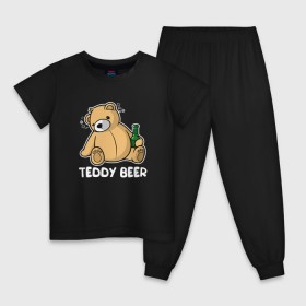 Детская пижама хлопок с принтом Teddy Beer в Тюмени, 100% хлопок |  брюки и футболка прямого кроя, без карманов, на брюках мягкая резинка на поясе и по низу штанин
 | медведь | миша | мишка | тедди | юмор