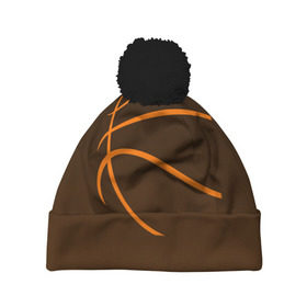 Шапка 3D c помпоном с принтом Баскетболист в Тюмени, 100% полиэстер | универсальный размер, печать по всей поверхности изделия | баскетбол | баскетболист | мяч баскетбольный