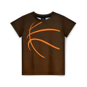 Детская футболка 3D с принтом Баскетболист в Тюмени, 100% гипоаллергенный полиэфир | прямой крой, круглый вырез горловины, длина до линии бедер, чуть спущенное плечо, ткань немного тянется | баскетбол | баскетболист | мяч баскетбольный